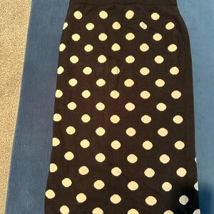 Eva Mendes for New York & Company Black and Cream Polka Dot Pencil Skirt